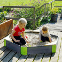 Bac à sable en bois massif 160x140cm - hexagonal - Aksent - Exit Toys