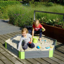 Bac à sable en bois massif 160x140cm - hexagonal - Aksent - Exit Toys