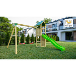 Station de jeux Charly en bois traité - balançoire double - FUNGOO