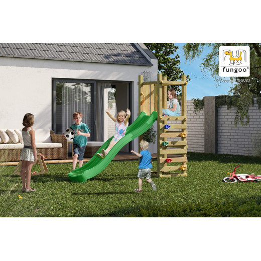 Station de jeux Funny 3 en bois traité - toboggan 220cm - FUNGOO