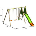 Portique Optima 2 balançoires+1 face à face+toboggan Trigano Jardin
