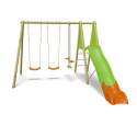 Portique Optima 2 balançoires+1 face à face+toboggan Trigano Jardin