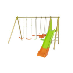 Portique Kahuna 2 balançoires+1 face à face+1 nacelle Trigano Jardin