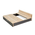 Bac à sable 136x132cm en bois avec 2 bancs Aksent - Exit Toys