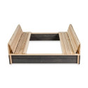 Bac à sable 136x132cm en bois avec 2 bancs Aksent - Exit Toys