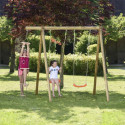 Portique en bois massif avec 3 agrès colorés - Tiridou - Trigano Jardin