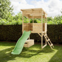 Cabane en bois Wildnis avec toboggan et coffre à jouets Westmann 