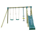 Portique avec toboggan – COMANCHE - tissu rouge pour la plate-forme
