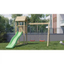 Aire de jeux avec toboggan - tour - 2 balançoires – Ambroise