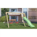 Portique avec toboggan – plate-forme sécurisée - 2 balançoires - Azalée
