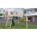 Portique avec toboggan – plate-forme sécurisée - 2 balançoires - Azalée