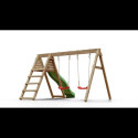 Portique avec toboggan – plate-forme sécurisée - 2 balançoires - Azalée