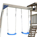 Aire de Jeux Bois Thermo Traité SAGAZ: 2 Balançoires, Toboggan | Abracadaprout