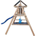Aire de Jeux Bois Thermo POUET-POUET: 2 Balançoires, Toboggan