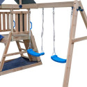 Aire de Jeux Bois Thermo POUET-POUET: 2 Balançoires, Toboggan