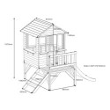 Maisonnette sur pilotis en bois FSC thermo-traité avec toboggan Schplouf - Abracadaprout