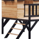 Maisonnette sur pilotis en bois FSC thermo-traité avec toboggan Schplouf - Abracadaprout