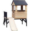 Maisonnette sur pilotis en bois FSC thermo-traité avec toboggan Schplouf - Abracadaprout