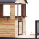 Maisonnette sur pilotis en bois FSC thermo-traité avec toboggan Schplouf - Abracadaprout