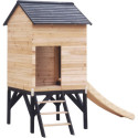 Maisonnette sur Pilotis Floutch avec Toboggan - Bois FSC Thermo-traité | Abracadaprout
