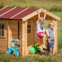 Cabane pour enfants bois19mm - 130x164cm - porte semi-vitrée - Timbela