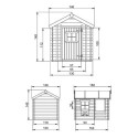 Cabane pour enfants bois19mm - 130x164cm - porte semi-vitrée - Timbela