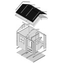 Cabane pour enfants bois19mm - 130x164cm - porte semi-vitrée - Timbela