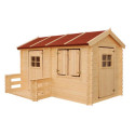 Cabane pour enfants bois 19mm - 223x164cm - 2 portes - Timbela