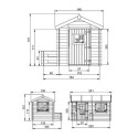 Cabane pour enfants bois 19mm - 223x164cm - 2 portes - Timbela