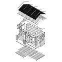 Cabane pour enfants bois 19mm - 223x164cm - 2 portes - Timbela