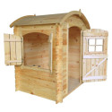 Cabane pour enfants bois 19mm - 130x106cm - toit berceau - Timbela