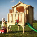 Cabane sur pilotis - bois 19mm - 130x106cm - toboggan - Timbela