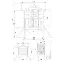 Cabane sur pilotis - bois 19mm - 130x106cm - toboggan - Timbela