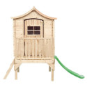 Cabane sur pilotis - bois 19mm - 130x106cm - toboggan - Timbela