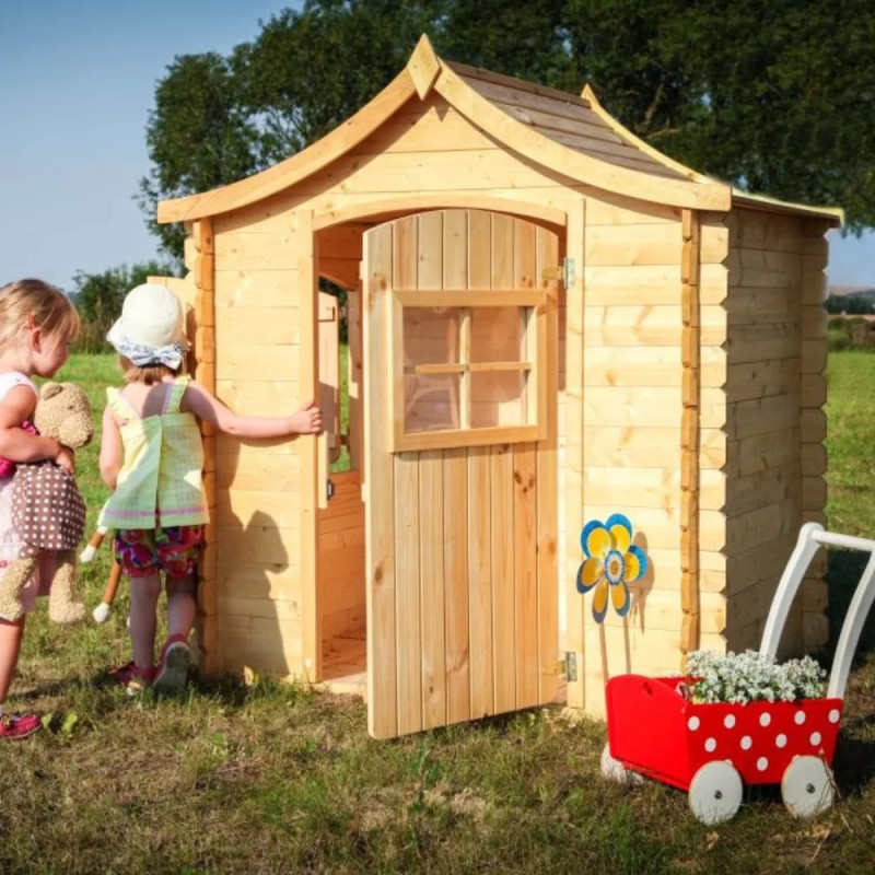 Cabane double pente - bois 19mm - 130x106cm - sans plancher - Timbela