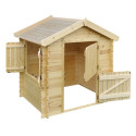 Cabane - bois 19mm - 130x106cm - porte battante - sans plancher - Timbela