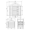 Cabane - bois 19mm - 130x106cm - porte battante - sans plancher - Timbela