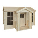 Cabane - bois 19mm - 176x235cm - avec porche - avec plancher - Timbela