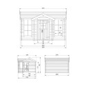 Cabane - bois 19mm - 176x235cm - avec porche - avec plancher - Timbela