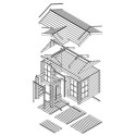 Cabane - bois 19mm - 176x235cm - avec porche - avec plancher - Timbela
