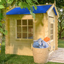 Cabane - bois 13mm - 105x105cm - toit bleu - sans plancher - Timbela