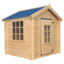 Cabane - bois 13mm - 105x105cm - toit bleu - sans plancher - Timbela