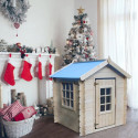 Cabane - bois 13mm - 105x105cm - toit bleu - sans plancher - Timbela