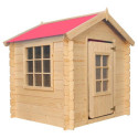 Cabane - bois 13mm - 105x105cm - toit rouge - sans plancher - Timbela