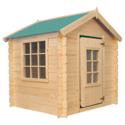 Cabane - bois 13mm - 105x105cm - toit vert - sans plancher - Timbela