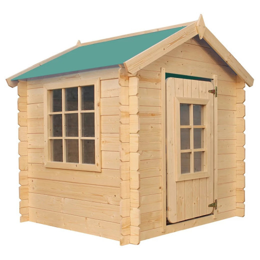 Cabane - bois 13mm - 105x105cm - toit vert - sans plancher - Timbela