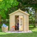 Cabane - bois 13mm - 105x105cm - toit vert - sans plancher - Timbela
