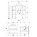 Cabane - bois 13mm - 105x105cm - toit vert - sans plancher - Timbela