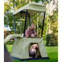Tour de jeux IVY avec plate-forme, toit, toboggan et tente - Exit Toys