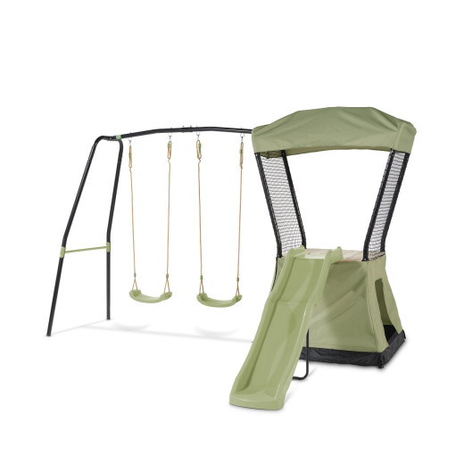 Tour de jeux IVY avec toboggan, 2 balançoires, tente - Exit Toys